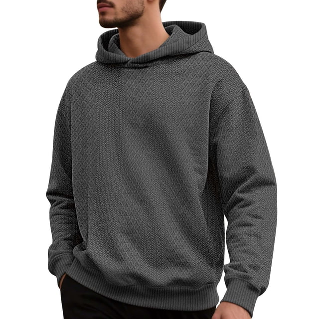 Sweat à Capuche Vintage Décontracté pour Hommes à Manches Longues