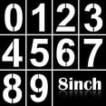 thumbnail image 1 of GHSDFBB 8 Inch Large Number Stencils Kit 0-9 Address Number Stencil Set Reusable Plastic Number Painting Templates Stencils for Address Number Mailbox Signs Road Parking Lot Door Trucks Painting, 1 of 7