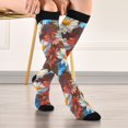 thumbnail image 5 of FORMRS Womens Knee High Socks Casual Long Thick Travel Daily Wear, 1 Pair, Vibrant Floral, 5 of 6