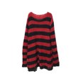 thumbnail image 4 of ITFABS Hollow Knit Sweater, Stripe Pattern Long Sleeve Round Neck Pullover, 4 of 8