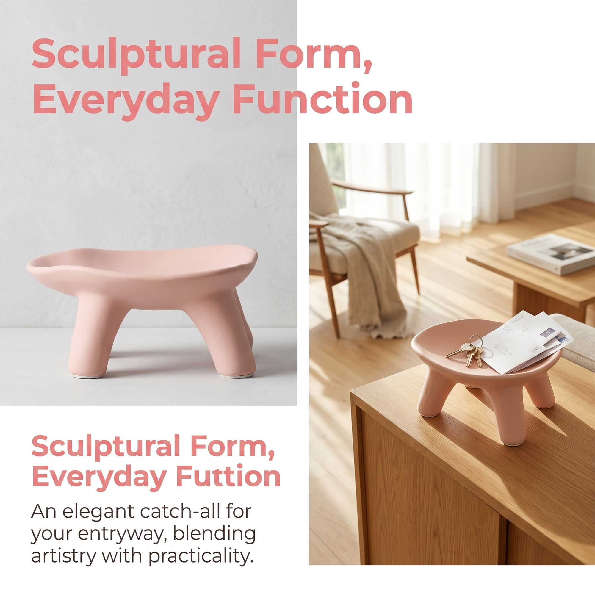 Unique Bargains Ceramic Pedestal Footed Jewelry Tray Bowl Pink 8.1*8.1*3.9inch