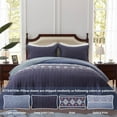 thumbnail image 2 of 3-Piece Full/Queen Size Quilt Set - Blue Bohemian Bedspread Coverlet with 2 Pillow Shams, Microfiber, 2 of 6