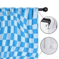 thumbnail image 4 of Blackout Kids Curtains,Blue Wavy Checkered Pattern Children's Insulated Curtains Set Of 2,Bedroom Essentials,Toddler Room Decor 52"x63", 4 of 5