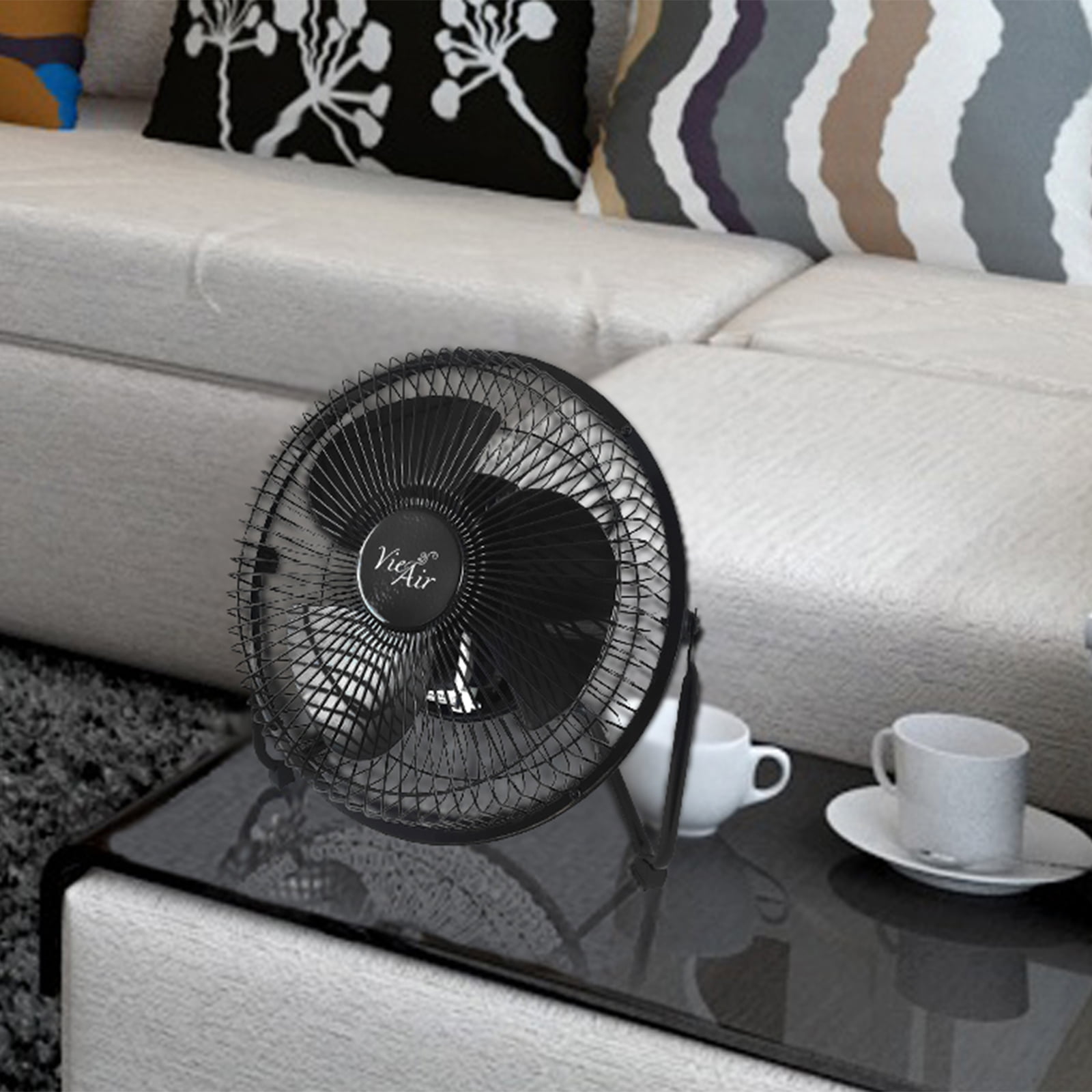 Vie Air 8" High Velocity Metal Desk and Floor Fan