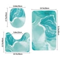 thumbnail image 2 of Bathroom Rugs Sets 3 Piece - Teal Turquoise 1 Absorbent Non Slip Bath Mats, U-Shape Toilet Lid Cover, Contour Mat, Soft Washable Shower Mats Bath Rug Mat for Bathroom Tub Toilet, 2 of 7