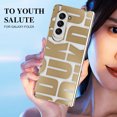 thumbnail image 7 of Allytechgroup Slim Case for Samsung Galaxy Z Fold 7, Shockproof Patterned Hinge Protection Plating Clear Hard PC Back Cover with Screen Protector for Galaxy Z Fold 7, Gold, 7 of 7