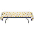 thumbnail image 4 of Way to Celebrate Summer Lemon Disposable Paper Tablecloth, Blue and Yellow, 54" x 84", 4 of 5