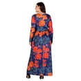 thumbnail image 3 of Plus Size Floral Long Sleeve Side Slit Maxi Dress, 3 of 4