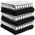thumbnail image 5 of Premium Kitchen Towels (16”x 28”, 6 Pack) – Large Cotton Kitchen Hand Towels – Chef Weave Design – 380 GSM Highly Absorbent Tea Towels Set With Hanging Loop – Black, 5 of 6