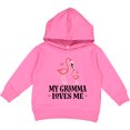 thumbnail image 2 of Inktastic Gramma Loves Me Girl Flamingo Toddler Hoodie, 2 of 4
