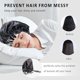 thumbnail image 2 of Gorro de satén para dormir, gorro para el pelo para mujer, diadema grande para dormir, gorro de satén ajustable de doble cara para cabello natural rizado (negro) JAMW Sencillez, 2 of 5