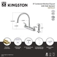 thumbnail image 4 of Kingston KB6798LLSP Legacy Two-Handle 4-Hole 8" Centerset Kitchen Faucet with Side Sprayer in Brushed Nickel, 4 of 4