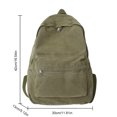 thumbnail image 2 of mochila escolar Campus Mochila Lona Color sólido Adolescentes Cremallera Bolsillo antirrobo Verde militar Verde, 2 of 9