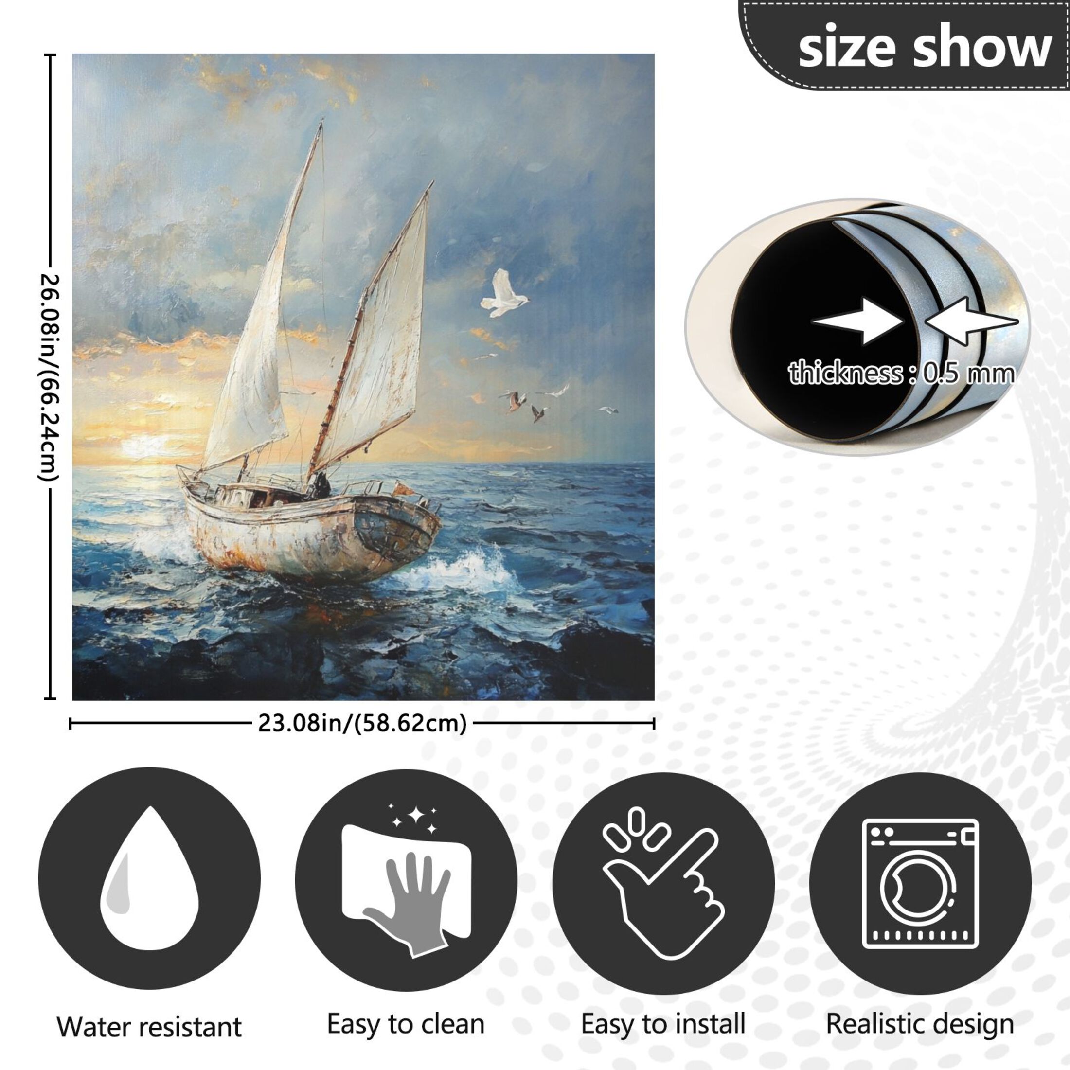 Dishwasher Magnetic Sticker 23x26 Inch Refrigerator Magnetic Sticker Washing Machine Magnetic Sticker Kitchen Panel Magnetic Sticker Home Decor Super Beautiful Ocean