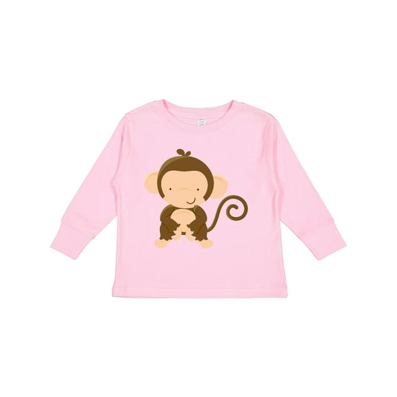 Inktastic Happy Monkey Boys or Girls Long Sleeve Toddler T-Shirt