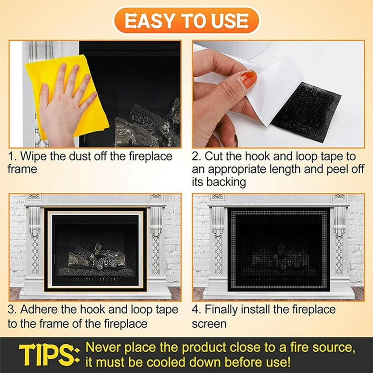 Scratch-proof Fireplace Screen Accessories Home Safety Fireplace Protectors  Teslin Mesh Indoor Fireplace Baby Proofing