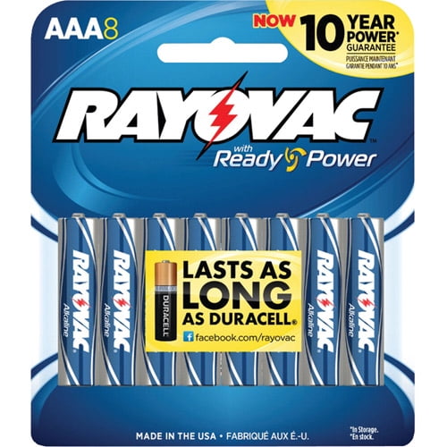 Rayovac 824-8CF AAA Alkaline Batteries, 8pk - Walmart.com - Walmart.com