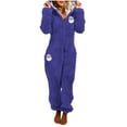 thumbnail image 3 of Frostluinai Christmas Fleece Onesie Pajamas for Women Sherpa Fuzzy Zipper Hooded One Piece Jumpsuit Warm Cinch Bottom Sleepwear with Pockets, 3 of 5