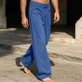 thumbnail image 4 of HOMADLES Men's Loose Fit Jeans Straight Leg Stretch Soft Casual Pants Side Pocket Fashion Pants Dark Blue Size 2XL, 4 of 6
