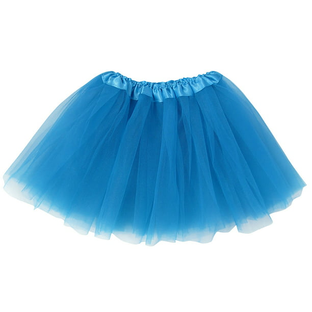 Girls Child Neon Blue Ballet Tutu 3 Layer Soft Tulle - Walmart.com ...