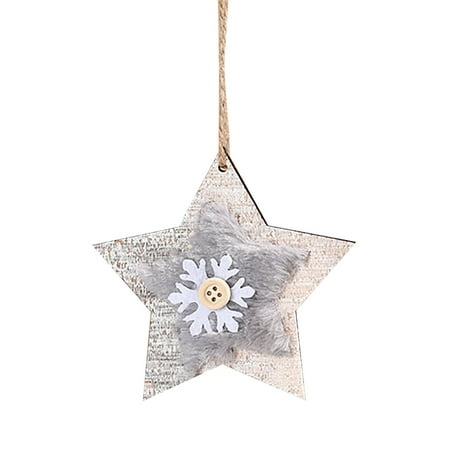 

Veki Gift ChristmasTree Decorations Christmas Wooden Plush Pendant Home Decor Bee Stained Glass