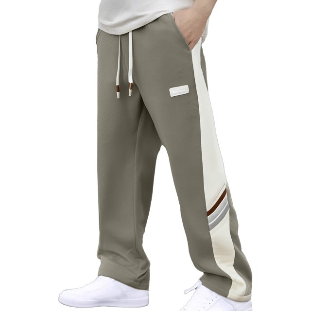 XDZJLR Men's Casual Pants Fashion Drawstring Design Flat Legs Loose Thin Pant