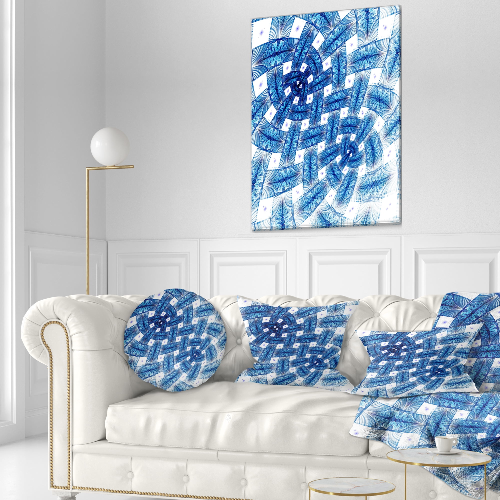Designart 12" x 20" Contemporary and Modern Black Flower Polyester Throw Pillow