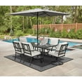 thumbnail image 1 of HOMETRENDS Newport 7-Piece Steel Outdoor Patio Dining Set with Cushions, Beige, 1 of 9