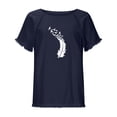 thumbnail image 5 of Blusa de manga corta con estampado de cuello redondo de algodón y cáñamo para mujer OAVQHLG3B Store  lin121212, 5 of 5