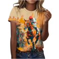 thumbnail image 2 of Binmer Nouveau T-shirt Décontracté à Manches Courtes et Col Rond pour Femmes avec Imprimé Cheval, 2 of 5