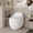 White + Ceramic + American Design + Modern-1, variant on [Luckynote]1-Piece 1.28 GPF Single Flush Egg Shape Toilet in Glossy White