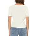 thumbnail image 3 of Allegra K Women's Casual Round Neck Summer Crop Short Sleeve Twist Knot T-Shirt, 3 of 5