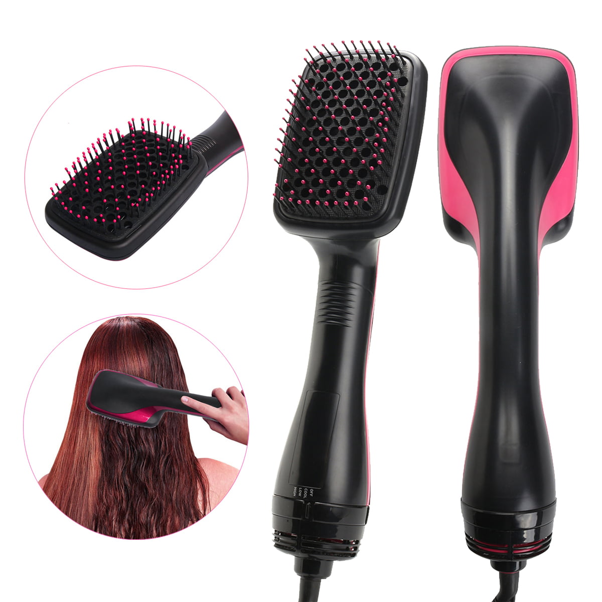 salon beauty, one-step hair dryer & styler smoothing , 2 in 1 ionic hot air  hair straightener brush, negative ion generator for all hair types