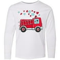 thumbnail image 3 of Inktastic Valentine Fire Truck with Cute Dalmatian and Hearts Long Sleeve Youth T-Shirt, 3 of 5