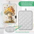 thumbnail image 3 of Two Pieces Of Square Heat Insulation Pad Oven Mitts 7x9.8 Inch Oven Microwave Kitchen Cooking Baking Cartoon Beautiful Little Mushroom, 3 of 7