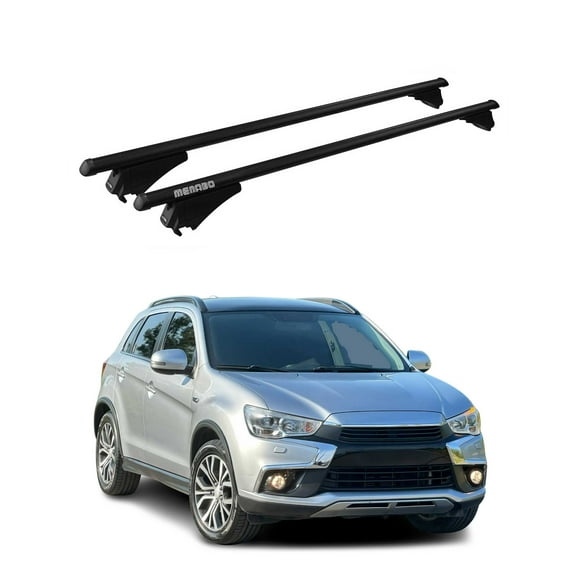 OMAC Top Roof Racks Cross Bars for Mitsubishi Outlander 2010-2020 Black Aluminium 2 Pcs Anti-Theft for Travel Kayak Canoe Surf Ski Snowboard Camping