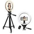 thumbnail image 2 of UBeesize 10" LED Ring Light with Stand and Phone Holder, Selfie Halo Light for Photography/Makeup/Vlogging/Live Streaming, Compatible with Phones and Cameras (2020 Version), 2 of 8