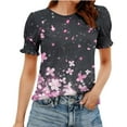 thumbnail image 2 of Xuyuer Women's Fashion Spring And Summer Clothing Polka Printed Base T-shirt Lace Sleeves Short Sleeves Round Neck Top/shirt, 2 of 6