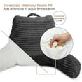 thumbnail image 4 of Clara Clark Backrest Reading Pillow, Back Support Pillow with Arms, Shredded Memory Foam Bed Rest Pillow, Medium, Dark Gray, 4 of 6