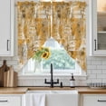 thumbnail image 2 of Orange City Swag Curtain Valance for Window 2 Panels Retro Modern Abstract Orange Architecture Rod Pocket Small Window Swag Valances for Kitchen Bedroom Bathroom 28" W x 36" L, 2 of 9