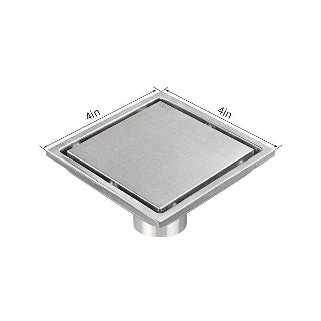 Desagüe de piso de acero inoxidable 304 de malla cuadrada invisible con brida desodorante de 4 pulgadas y 6 pulgadas