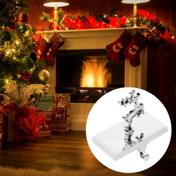 Milisten Iron Deer-Shaped Christmas Sock Hanger, Festive Holiday Decoration for Home and Fireplace