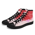 thumbnail image 6 of Coolcustomize Women's Lace-Up High-top Sneakers/Painters - Pink-Red Heart Pattern Round Toe Casual Shoes, Fabric Upper Boots, Rubber Sole Canvas Shoes for Valentine's Day, Outdoor, Daily Wear, 6 of 10