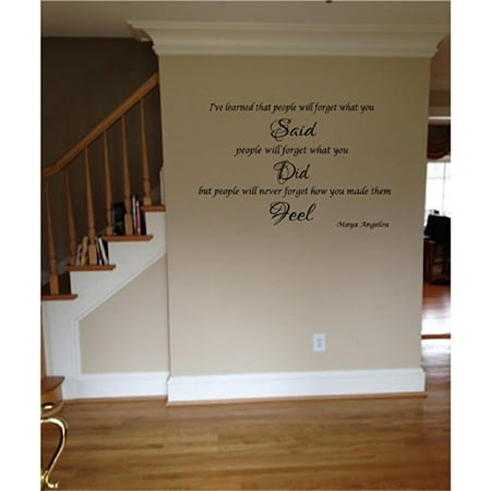 - Quote It! - Maya Angelou I've Learned That People Inspirational Quote Saying Wall Sticker Decal Transfer Vinyl Wall Decal Vinyl Stickers Love Romance Family