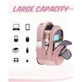 thumbnail image 3 of Mochila rodante MATEIN para mujer de 17 pulgadas con ruedas, color rosa, 3 of 9