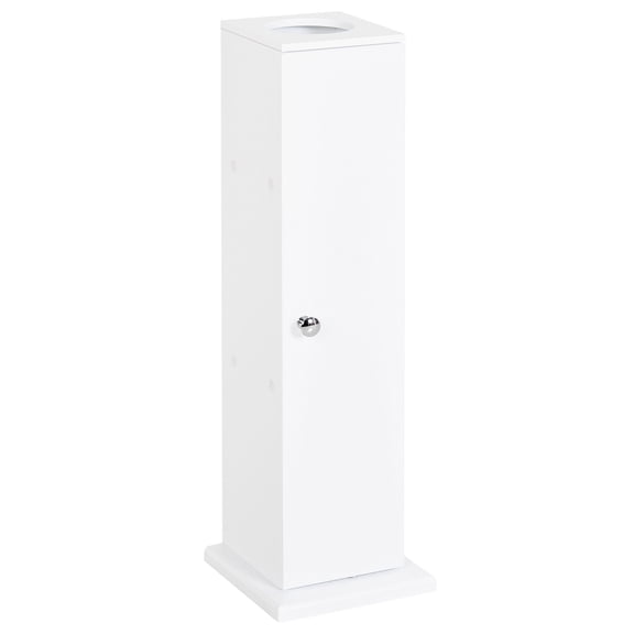 Wooden Cabinets, Toilet Paper Cabinet, Small Bathroom Corner Floor Cabinet with Doors and Shelves, Thin Storage Bathroom Organizer for Paper Shampoo, White, White Living Room Cabinets