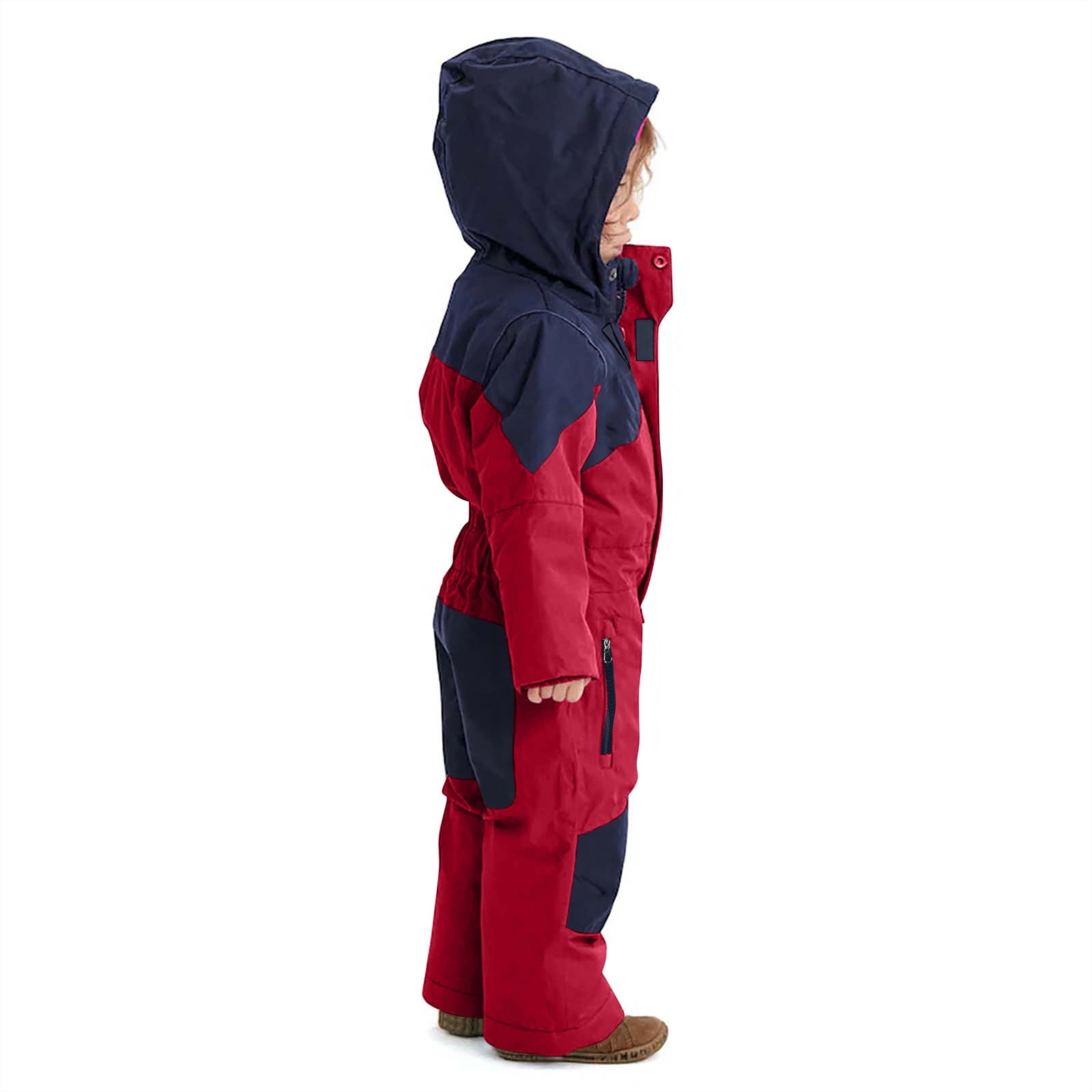 TEAJOPSUU Boy's Girl's Snow Suit Infant Toddler Baby Skisuit One Piece Waterproof Insulated Winter Jumpsuit Coveralls 1-15 Years C-Red