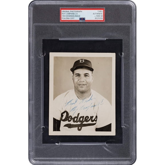 Roy Campanella Signed Original Type 1 Photo Used For 1950 Bowman Card PSA DNA