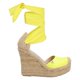 thumbnail image 2 of Alpargata Puntal De Plataforma Yute Con Listón 2 en 1 Cabra Piel Sintético Limón Ajustable Para Mujer, 2 of 5