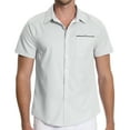 thumbnail image 4 of HAOMEILI Mens Short Sleeve Casual Button Down Shirts Summer Untucked Dress Shirts with Pocket, 4 of 7